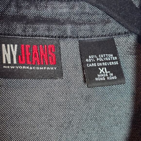 Vintage NY Jeans New York & Company Black Iridescent Jacket Shacket Women's XL - Picture 10 of 10